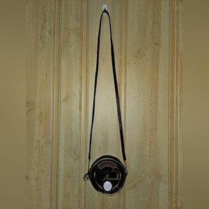 Harry Potter Round Clockface Hogwarts Express Crossbody Bag Steampunk Blk Sequin